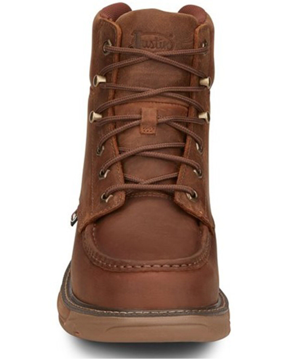 Justin Men's Rush Waterproof 6" Lace-Up Nano Non-Comp Wedge Work Boots - Moc Toe