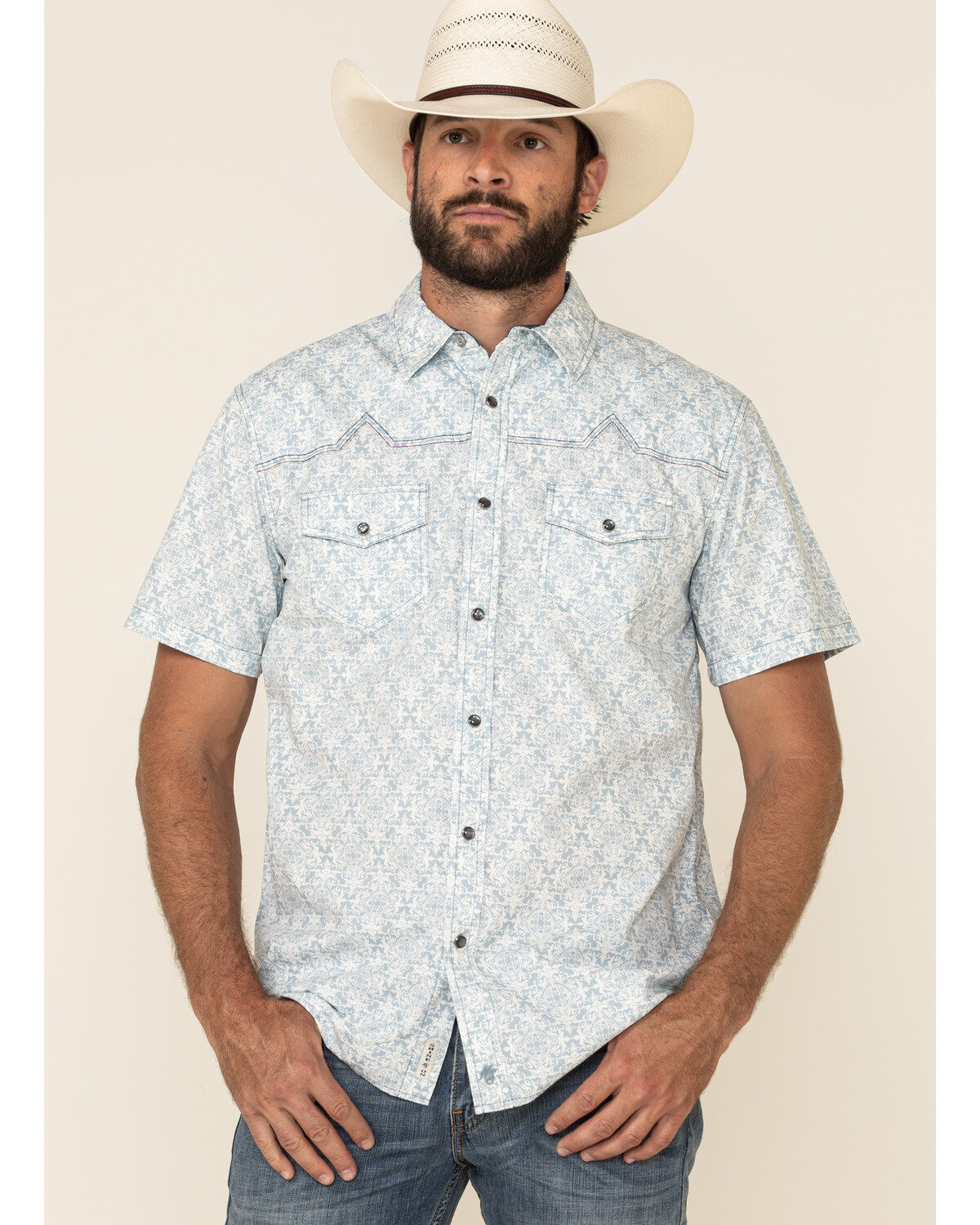 Moonshine Spirit Men's Taboo Med Print Short Sleeve Western Shirt