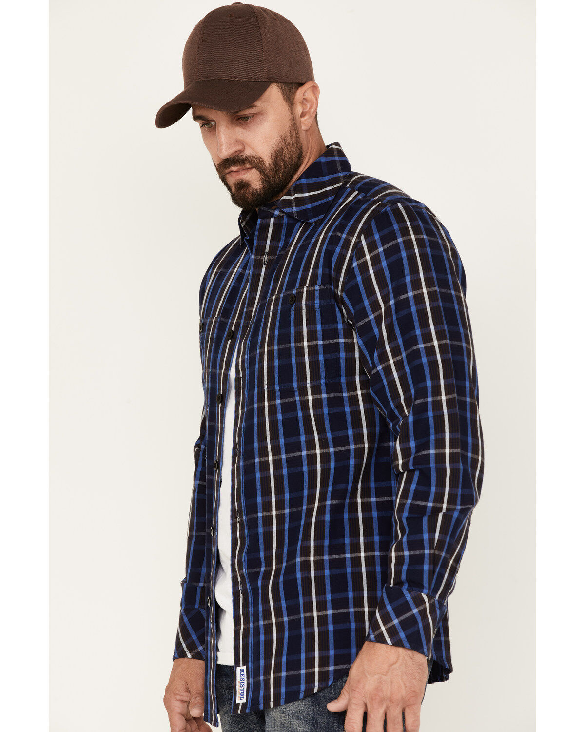 Resistol Men's Louisville Large Plaid Long Sleeve Button Down Shirt