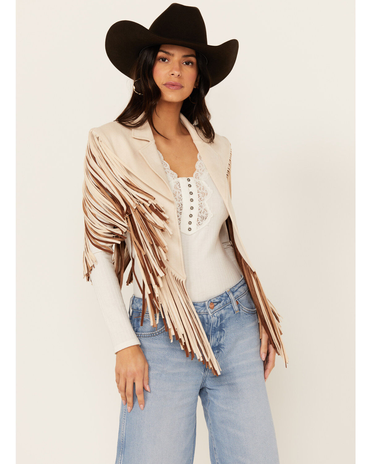 Saints & Hearts Women's Faux Suede Star Cape