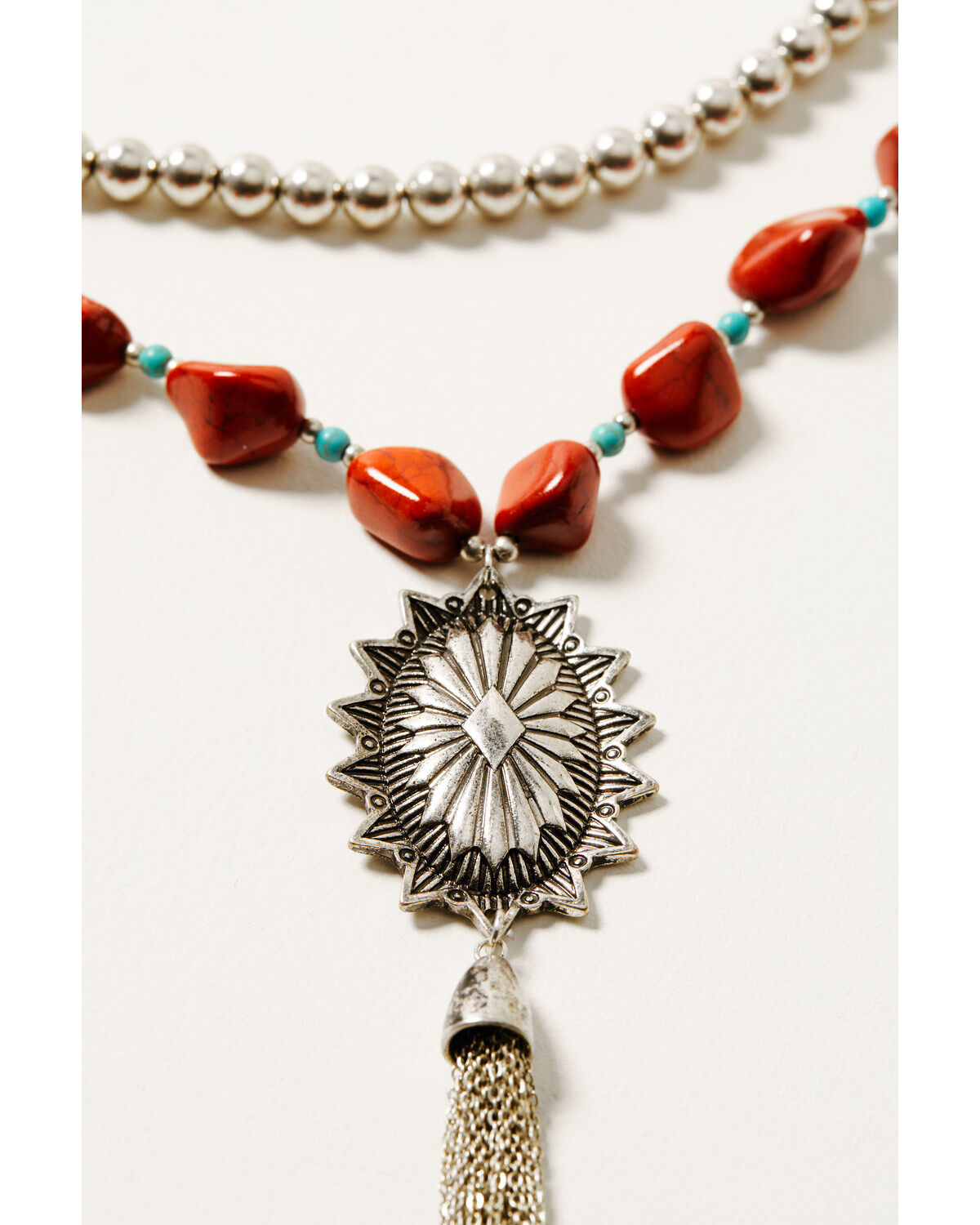Shyanne Women's Canyon Sunset Concho Tassel Necklace