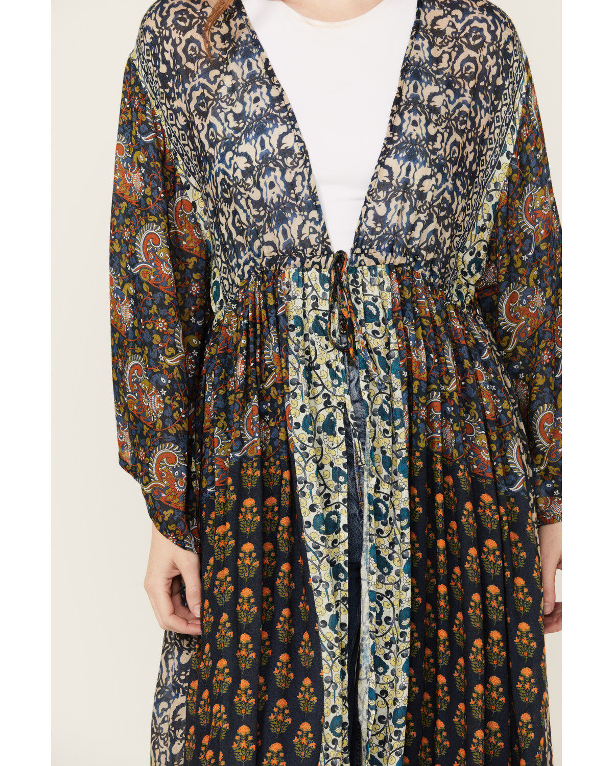 Free People Women's Long Geo Print Kimono