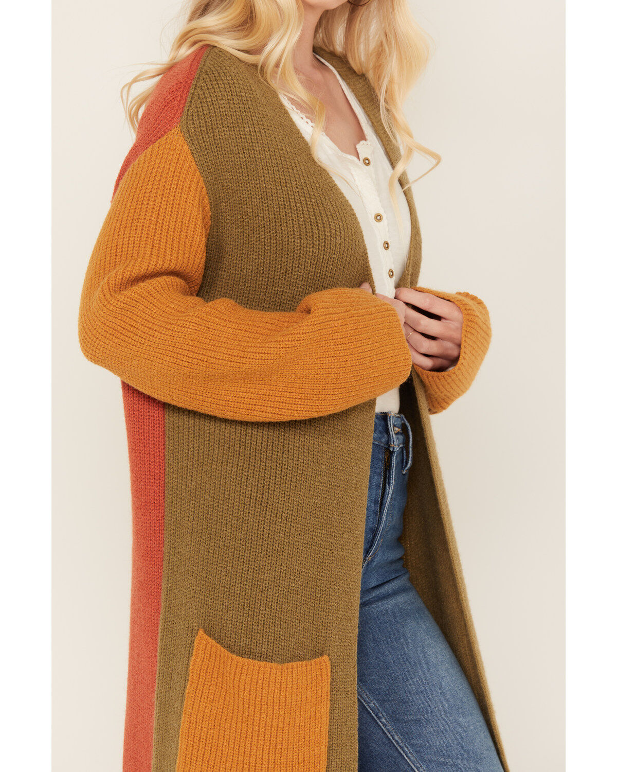 Revel Women's Color Block Duster Cardigan