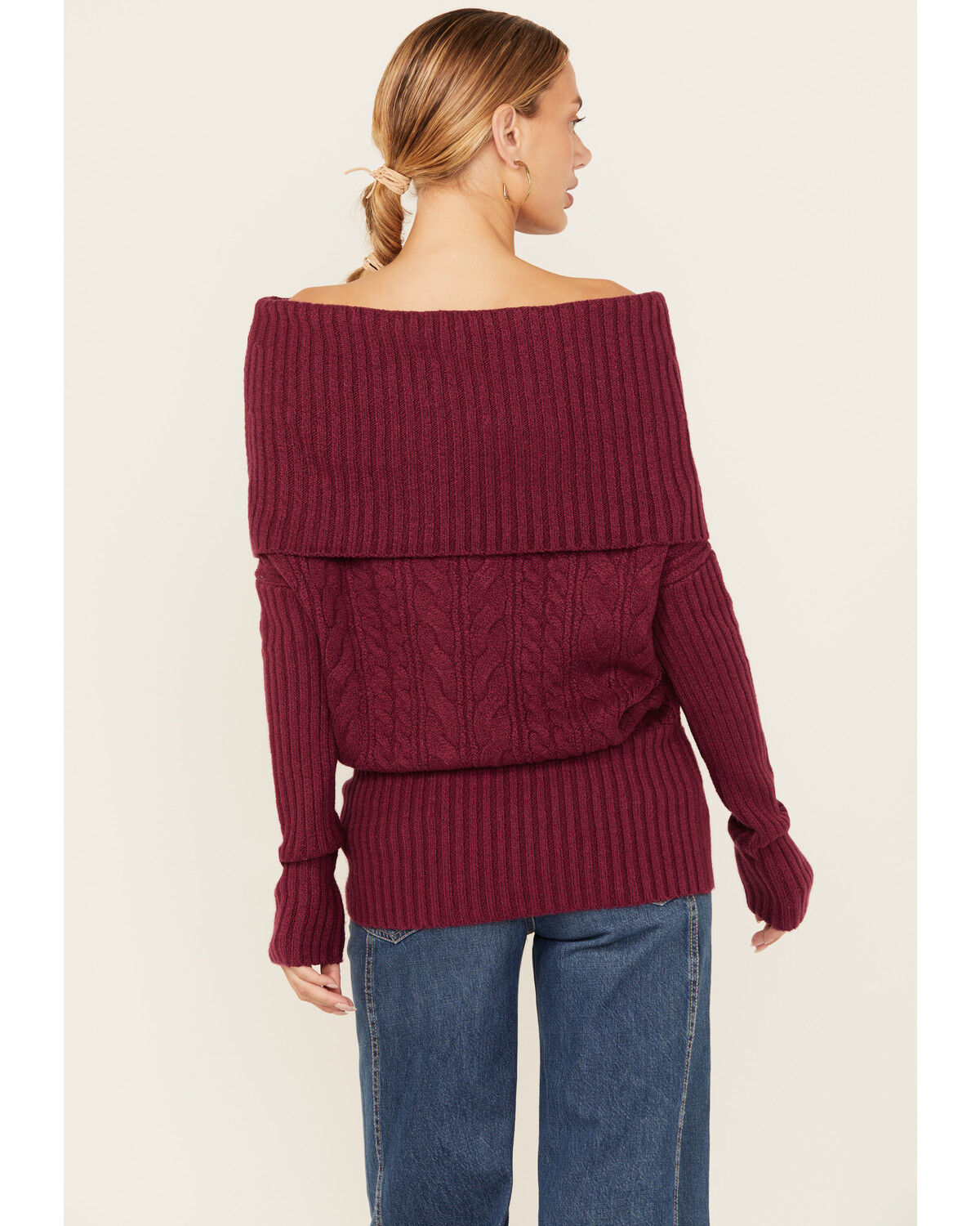 Shyanne Women's Off The Shoulder Cable Knit Sweater
