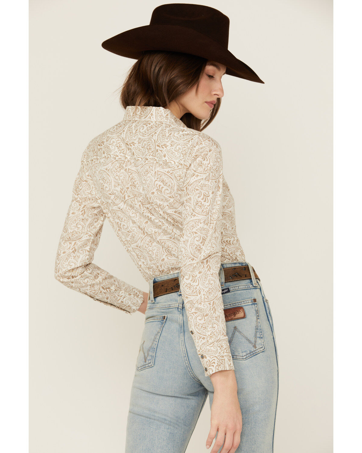 Shyanne Women's Paisley Print Long Sleeve Snap Stretch Western Shirt