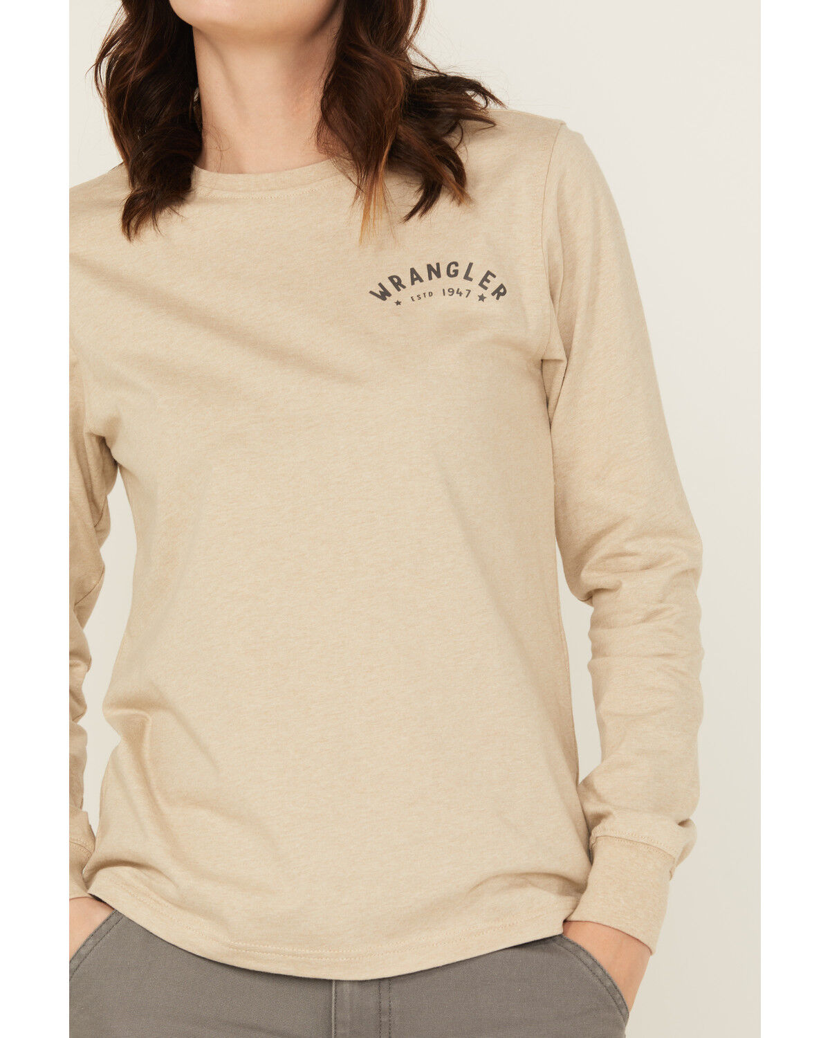 Wrangler Women's FR Pony Long Sleeve Graphic Work T-Shirt - Plus