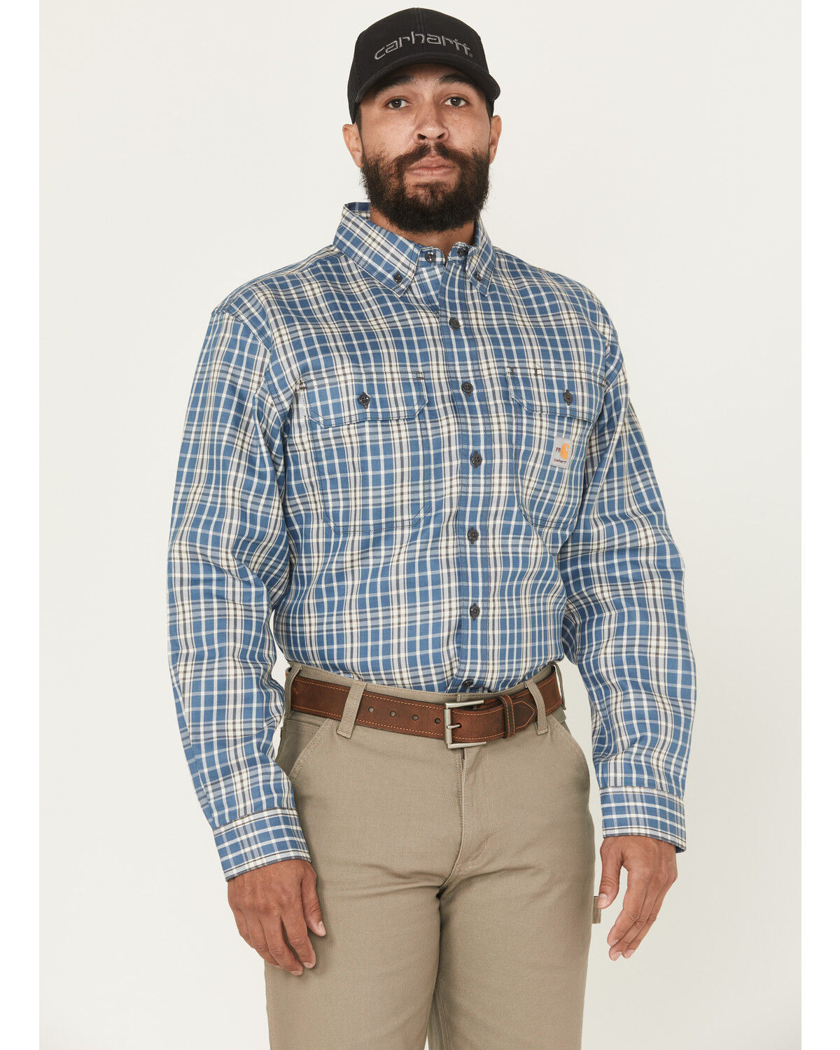 Carhartt Men's FR Force Rugged FleX™ Loose Fit Twill Long Sleeve Button-Down Work Shirt