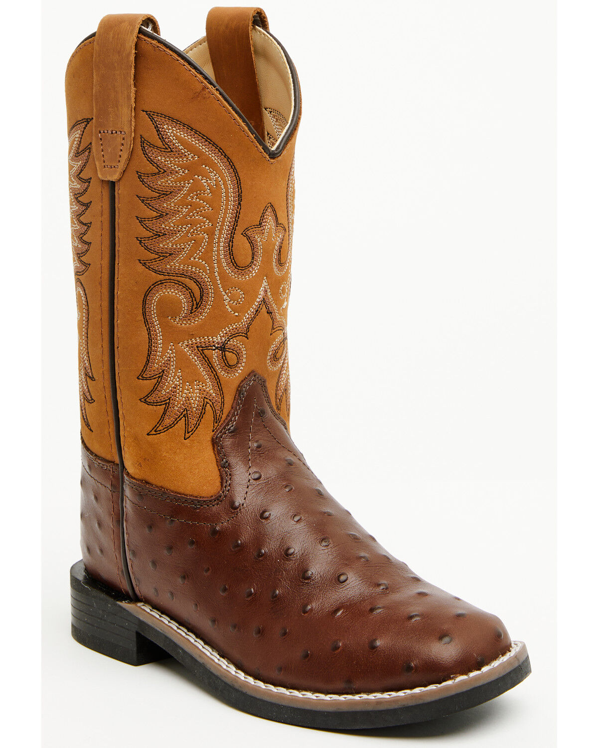 Cody James Boys' Dean Ostrich Print Western Boots - Broad Square Toe