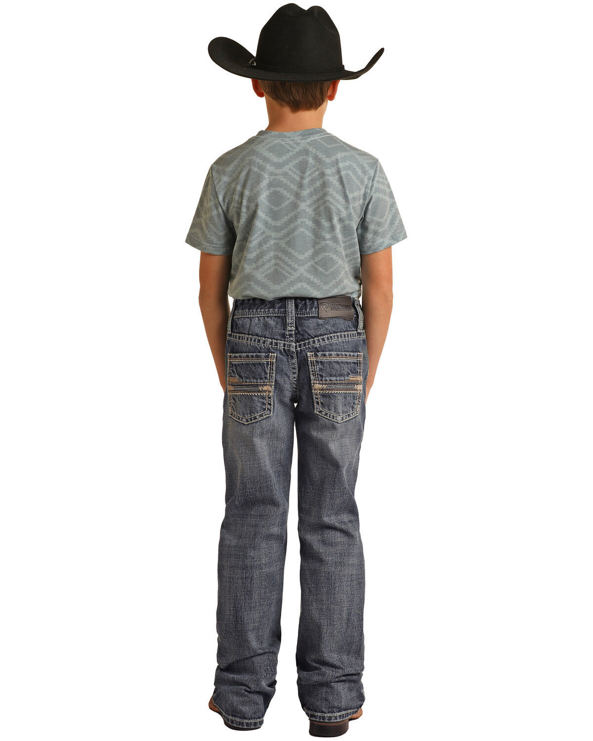 Rock & Roll Denim Boys' Medium Washed Down Bootcut Jeans