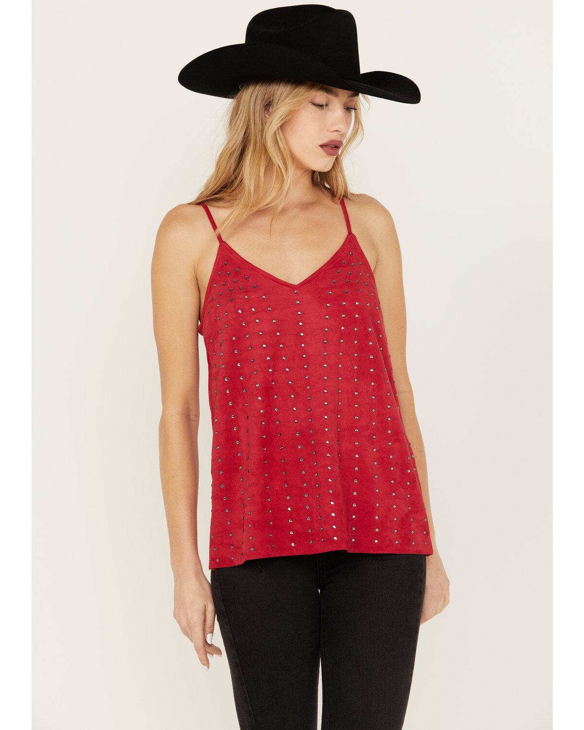 Vocal Women's Studded Faux Suede Cami Top