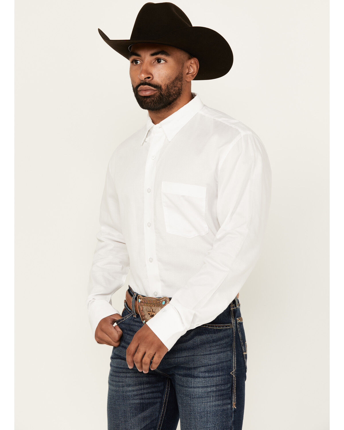 Wrangler X Cody Johnson Men's Solid Long Sleeve Button-Down Western Shirt