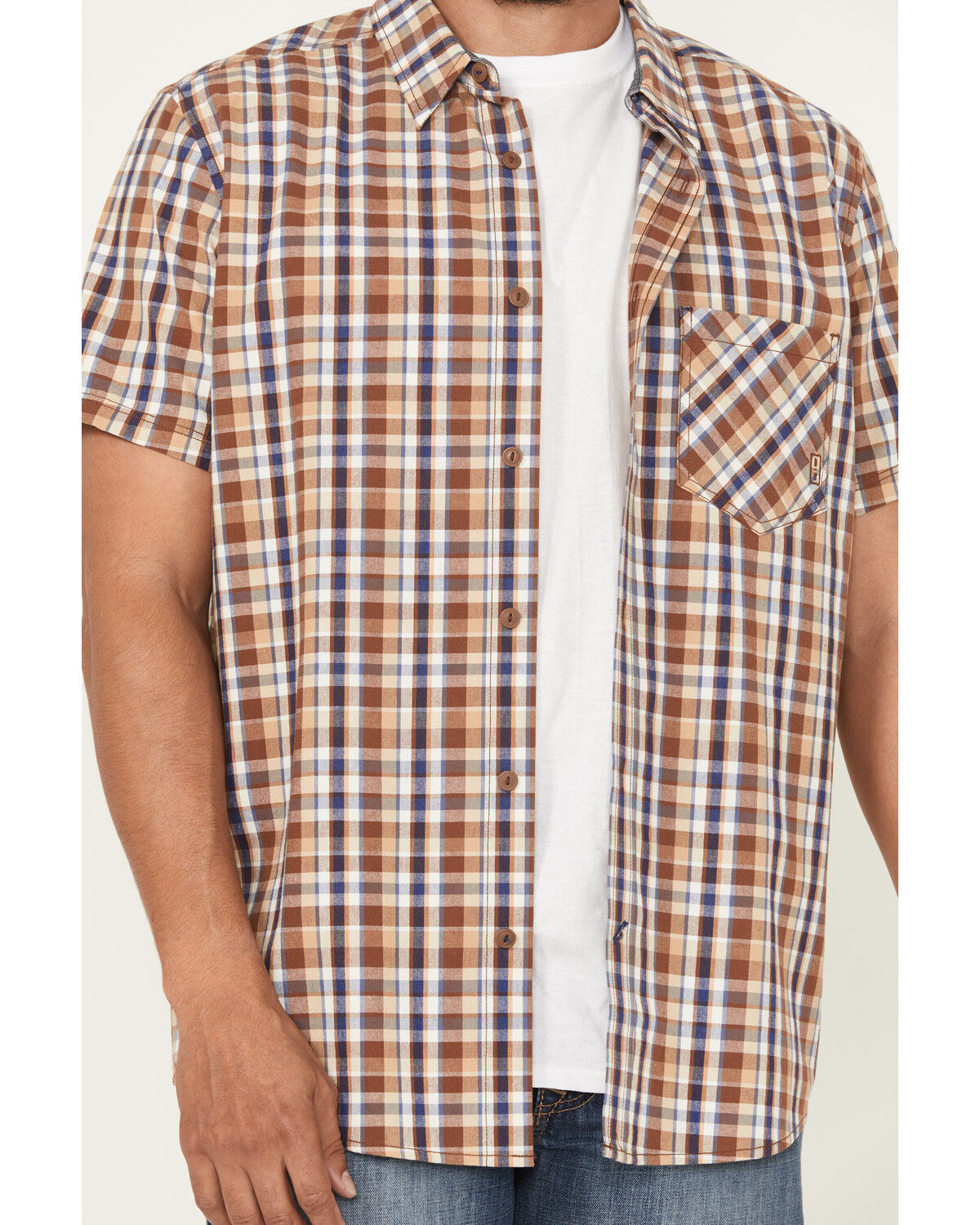 Brothers And Sons Men's Tehama Plaid Print Short Sleeve Button-Down Western Shirt