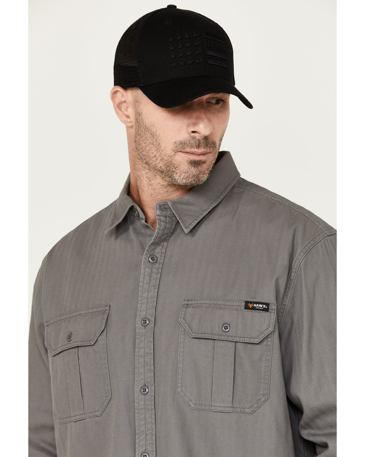 Hawx Men's Long Sleeve Button-Down Work Shirt