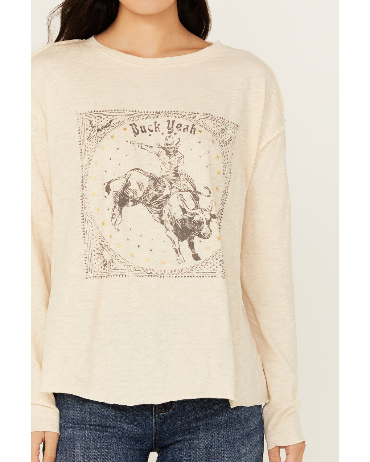 White Crow Women's Buck Yeah Seamed Long Sleeve Graphic Tee