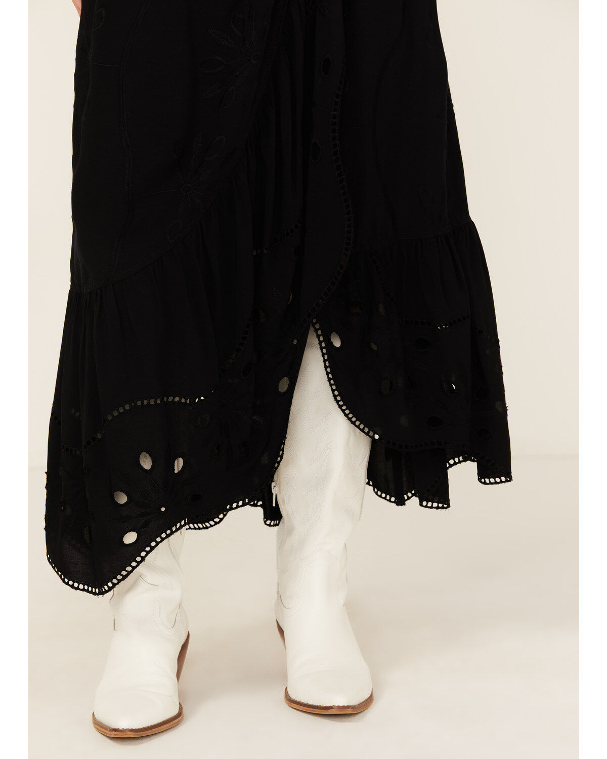 Beyond The Radar Women's Eyelet Midi Skirt