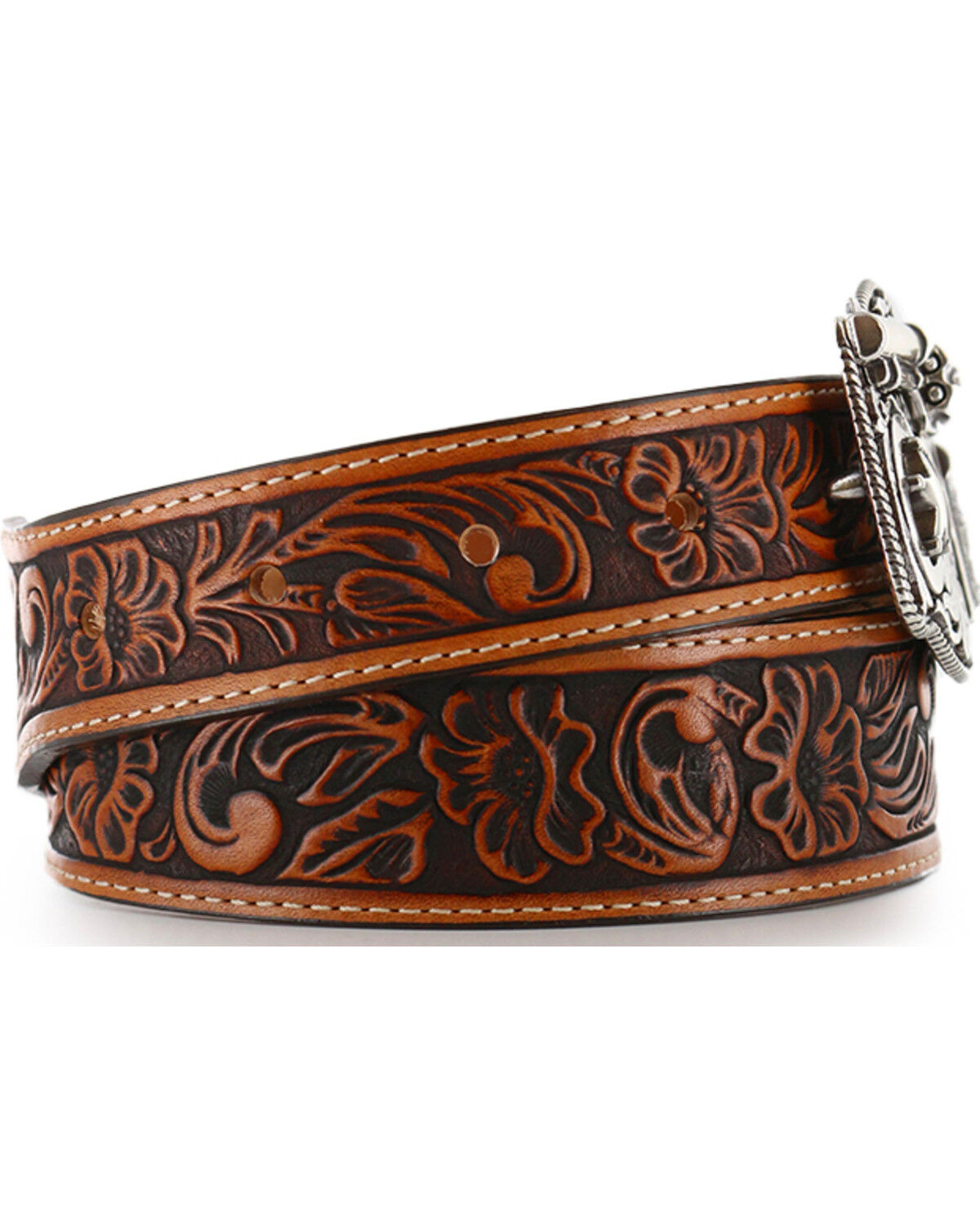 Justin Kid's Tooled Leather Belt