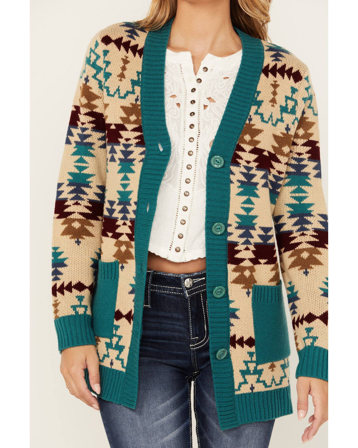 Outback Trading Co Women's Southwestern Print Jayden Cardigan