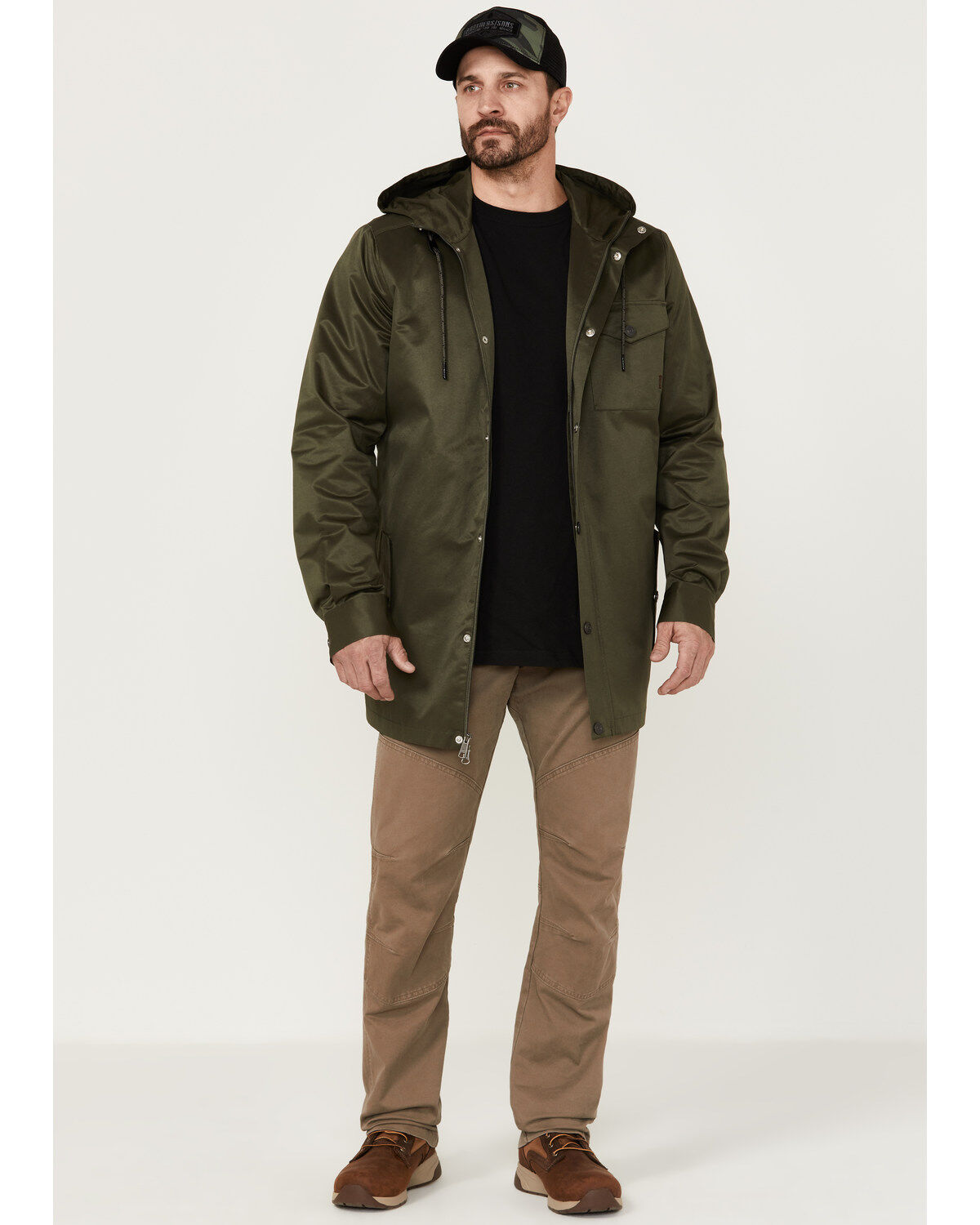Brothers and Sons Men's Badlands Solid Snap-Front CC Parka Jacket