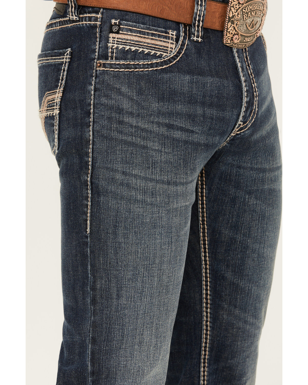 Rock & Roll Denim Men's Revolver Dark Vintage Wash Slim Straight Reflex Denim Jeans