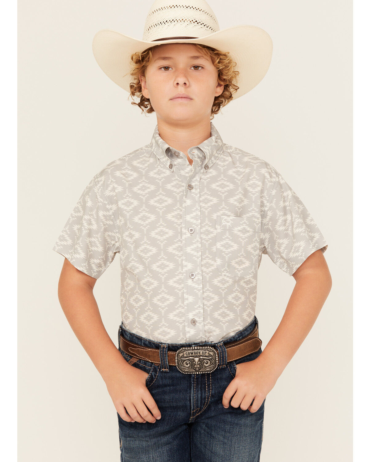 Cinch Boys' ARENAFLEX™ Southwestern Print Long Sleeve Button-Down Performance Western Shirt