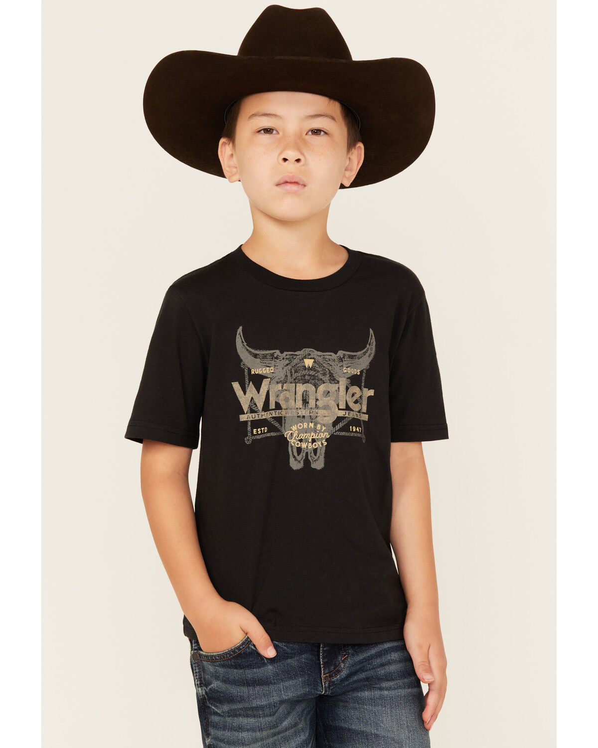 Wrangler Boys' Logo Steer Short Sleeve Graphic T-Shirt