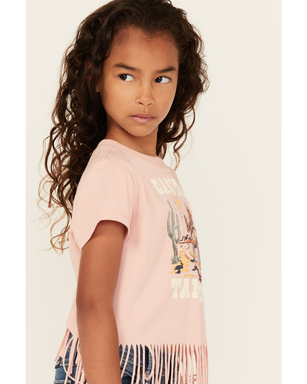 Shyanne Girls' Can't Be Tamed Short Sleeve Fringe Graphic Tee
