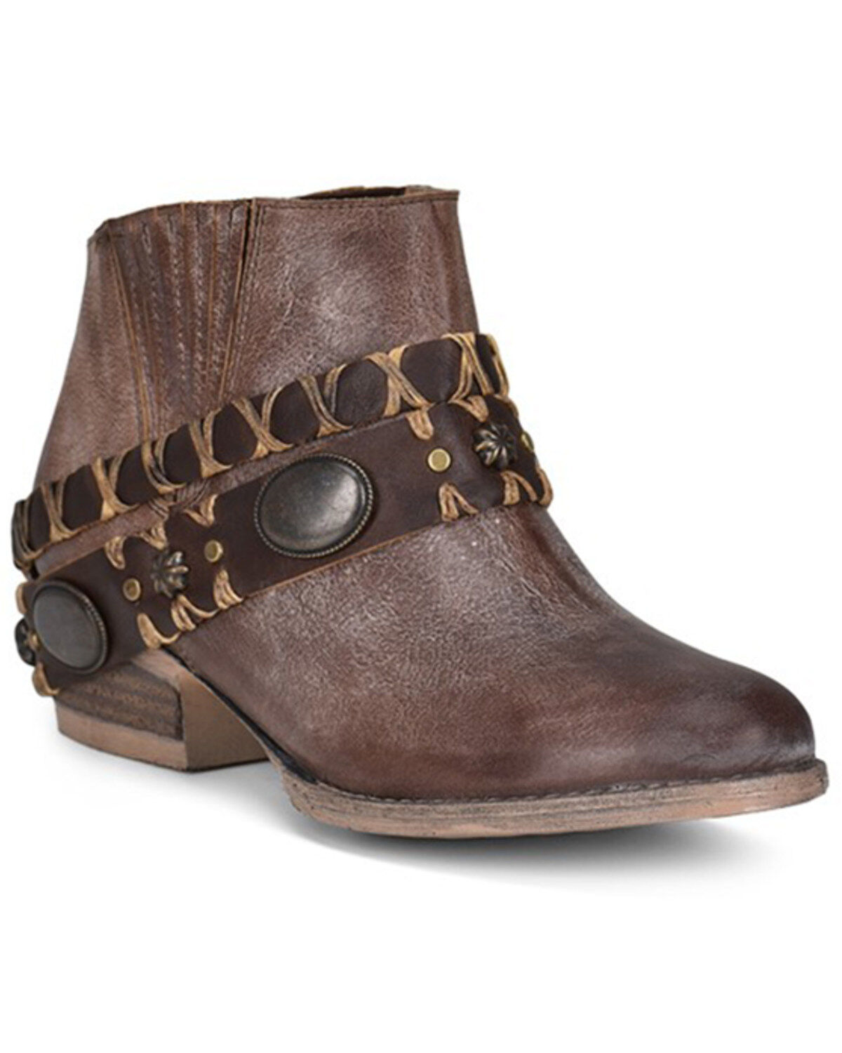 Circle G Women's Harness Fashion Booties - Round Toe