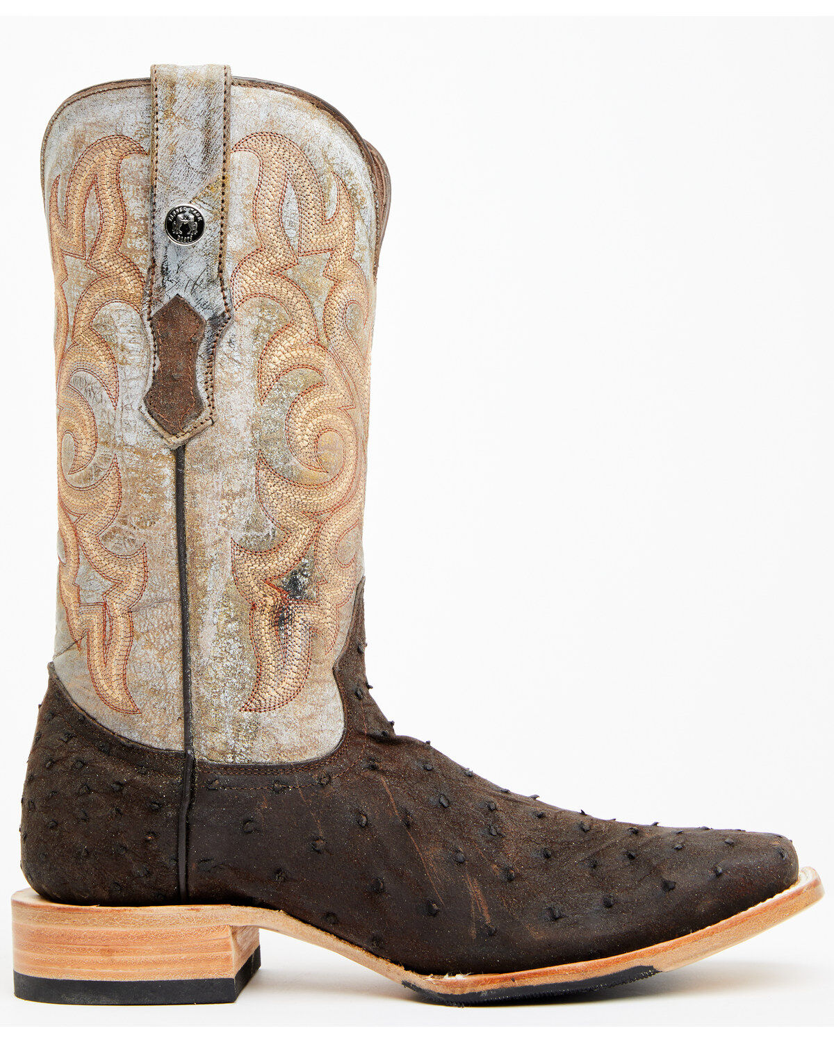 Tanner Mark Men's Exotic Full Quill Ostrich Western Boots - Broad Square Toe