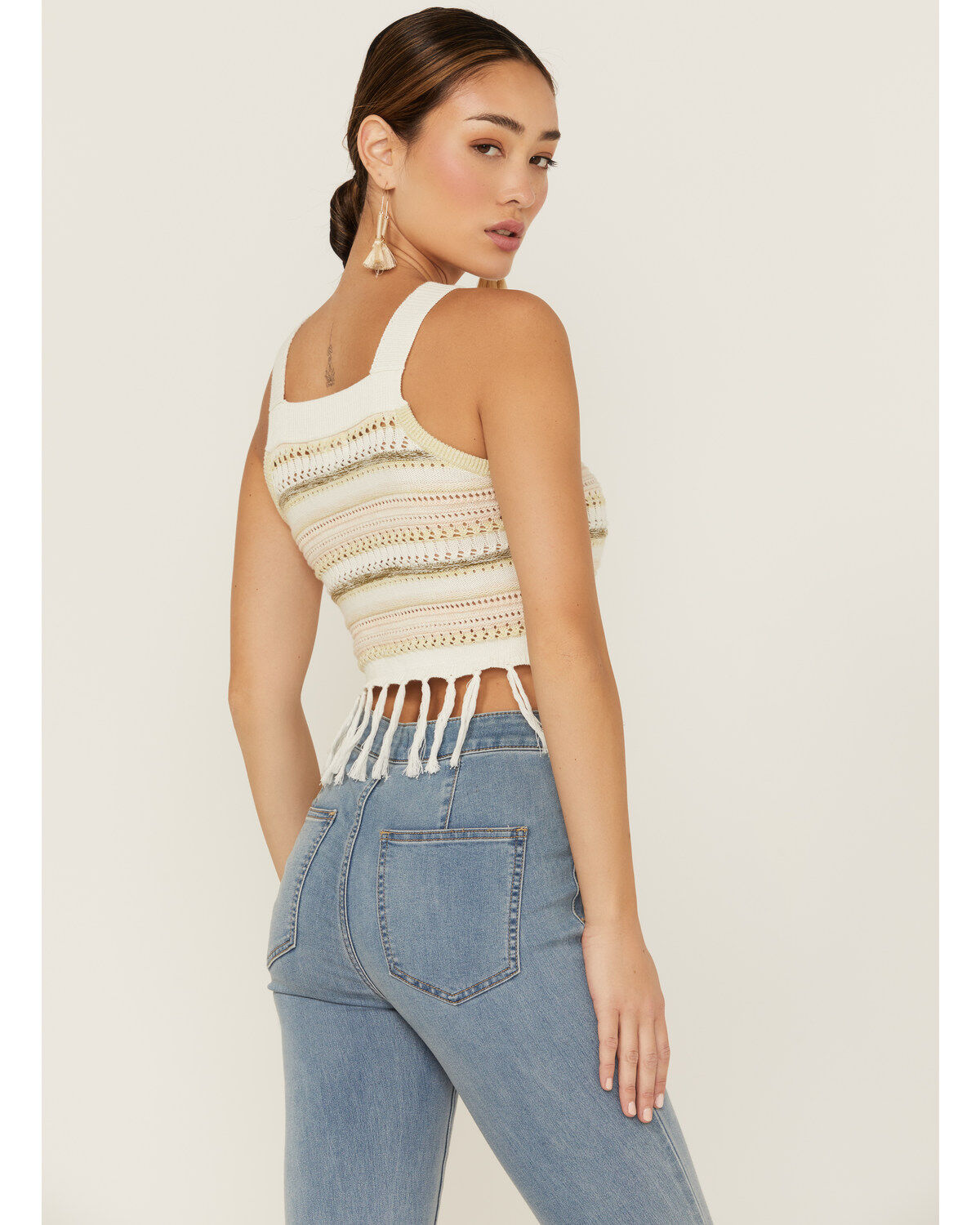 Shyanne Women's Sleeveless Pointelle Melange Knit Sweater