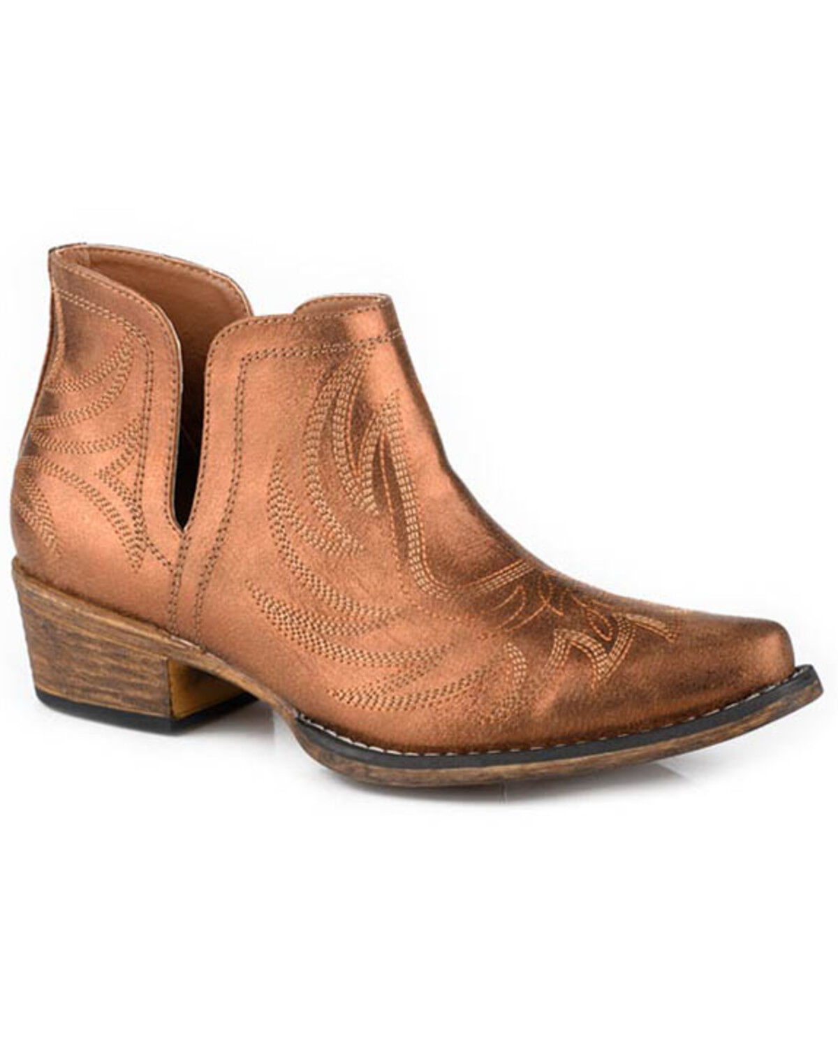 Roper Women's Ava Metallic Western Booties - Snip Toe