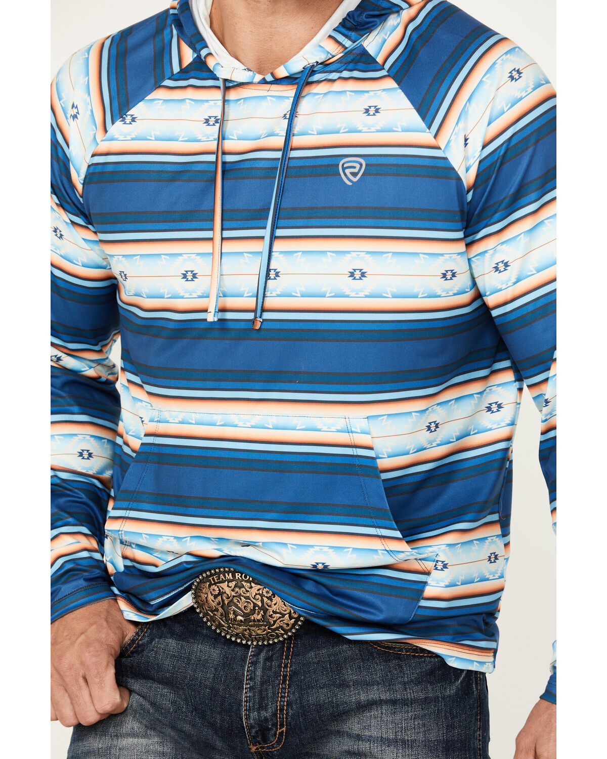 Rock & Roll Denim Men's Serape Striped Performance Hooded Sweatshirt