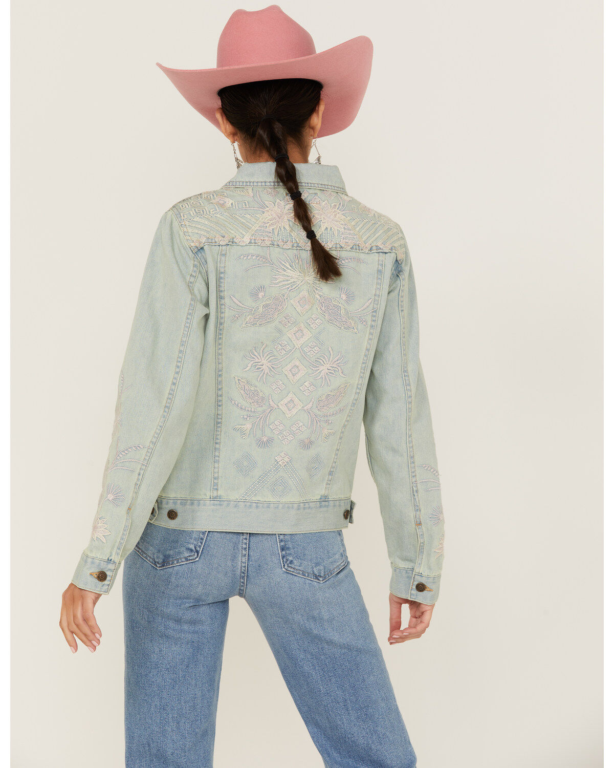 Johnny Was Women's Devere Embroidered Denim Jacket