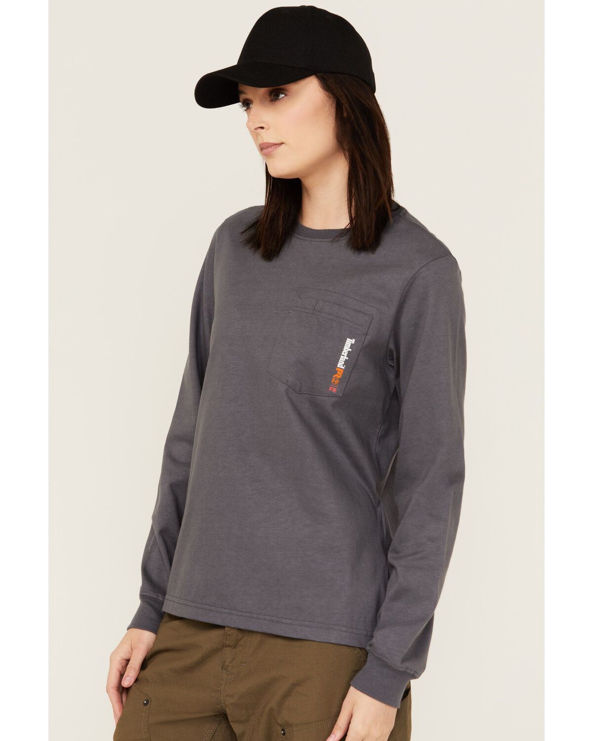 Timberland Pro Women's FR Cotton Core Long Sleeve Logo Pocket Tee