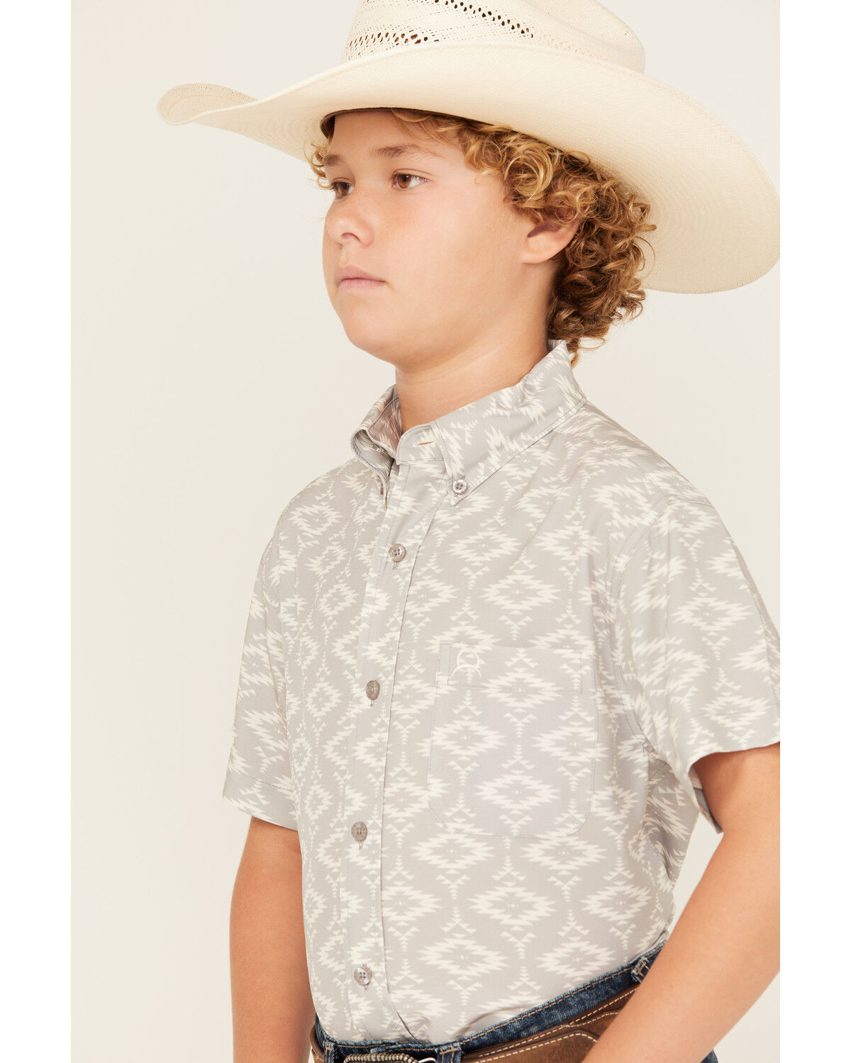 Cinch Boys' ARENAFLEX™ Southwestern Print Long Sleeve Button-Down Performance Western Shirt