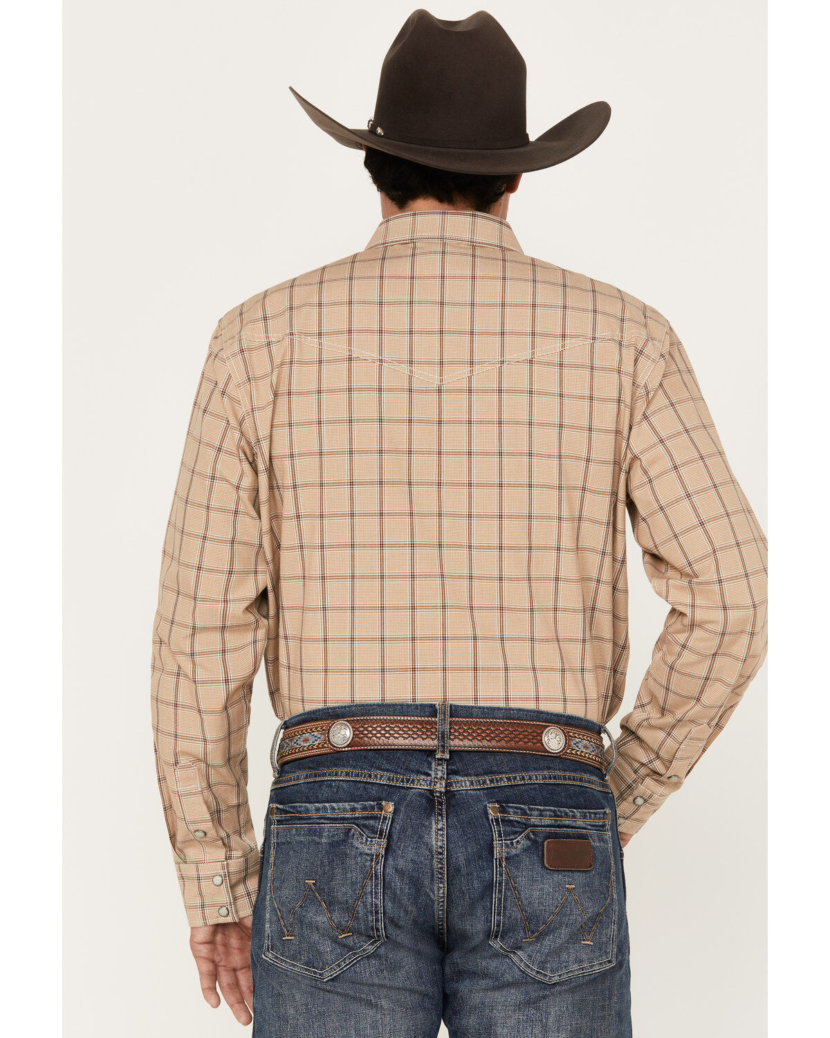 Blue Ranchwear Men's Twill Plaid Print Long Sleeve Western Snap Shirt