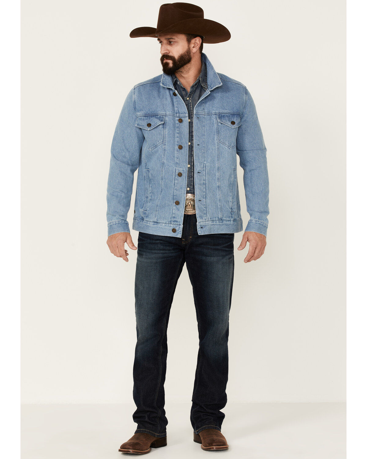 Cody James Men's Coasting Light Wash Button-Front Unlined Denim Jacket