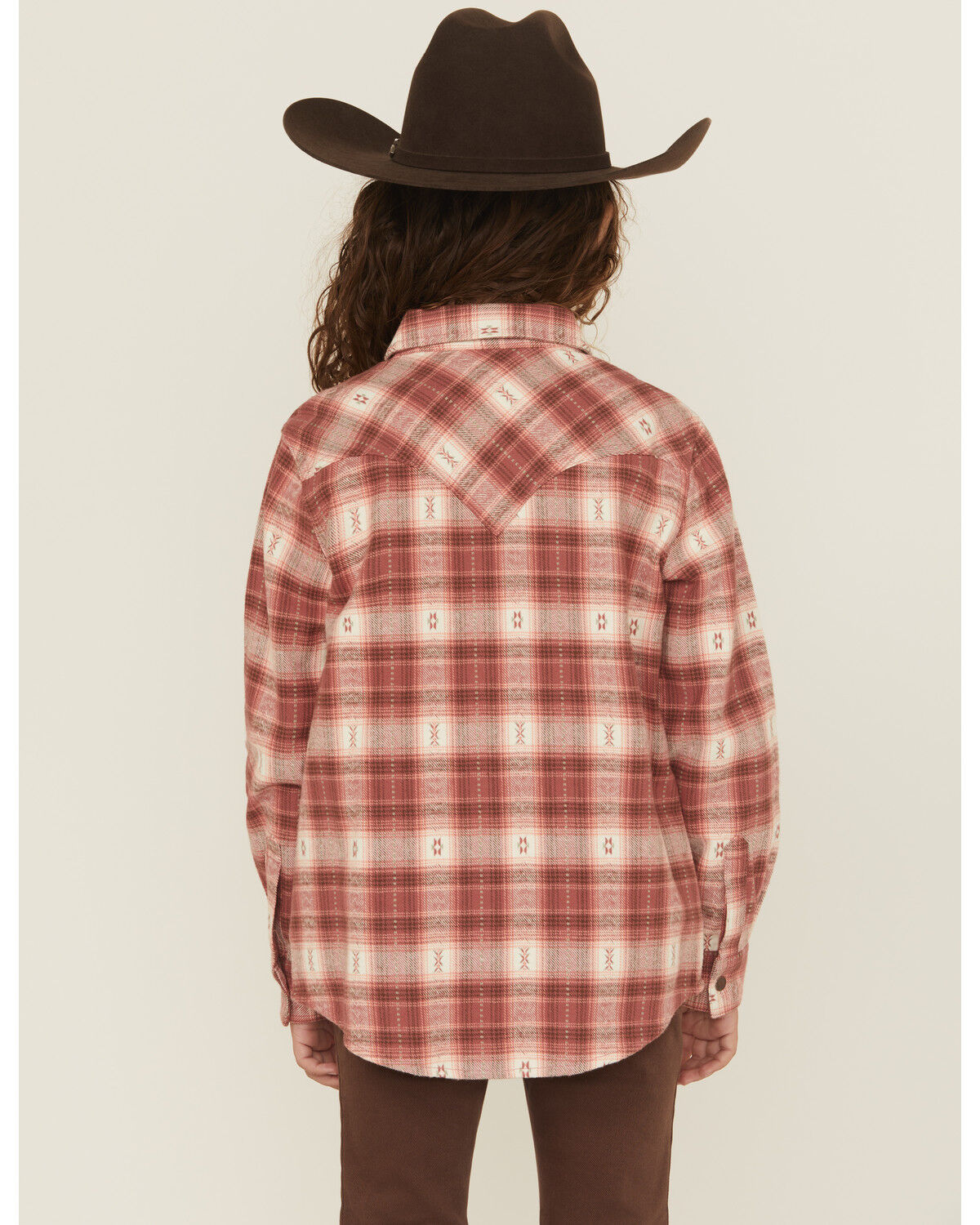 Wrangler Girls' Plaid Print Long Sleeve Snap Flannel Shirt