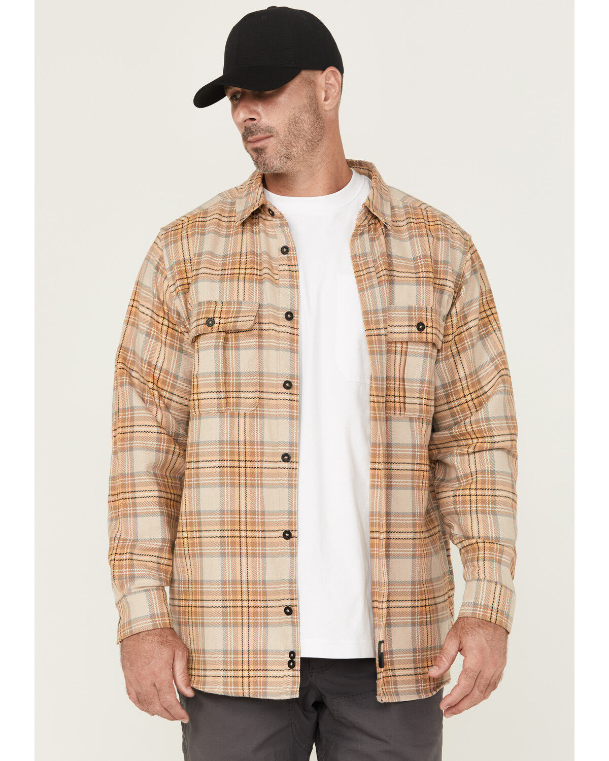 Thorogood Men's Plaid Print Heavyweight Brushed Flannel Long Sleeve Button-Down Shirt