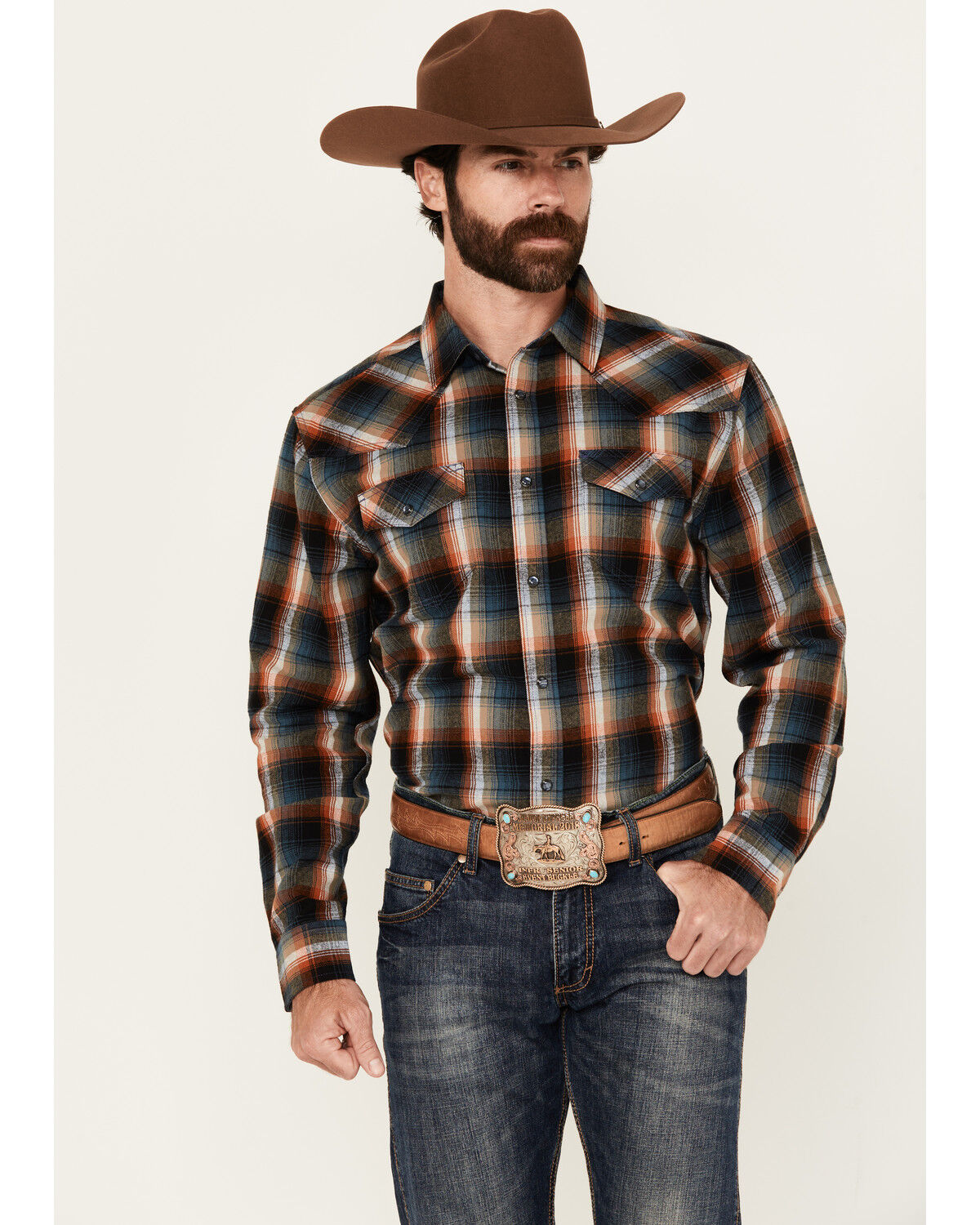 Cody James Men's Santa Cruz Plaid Print Long Sleeve Snap Flannel Shirt - Big
