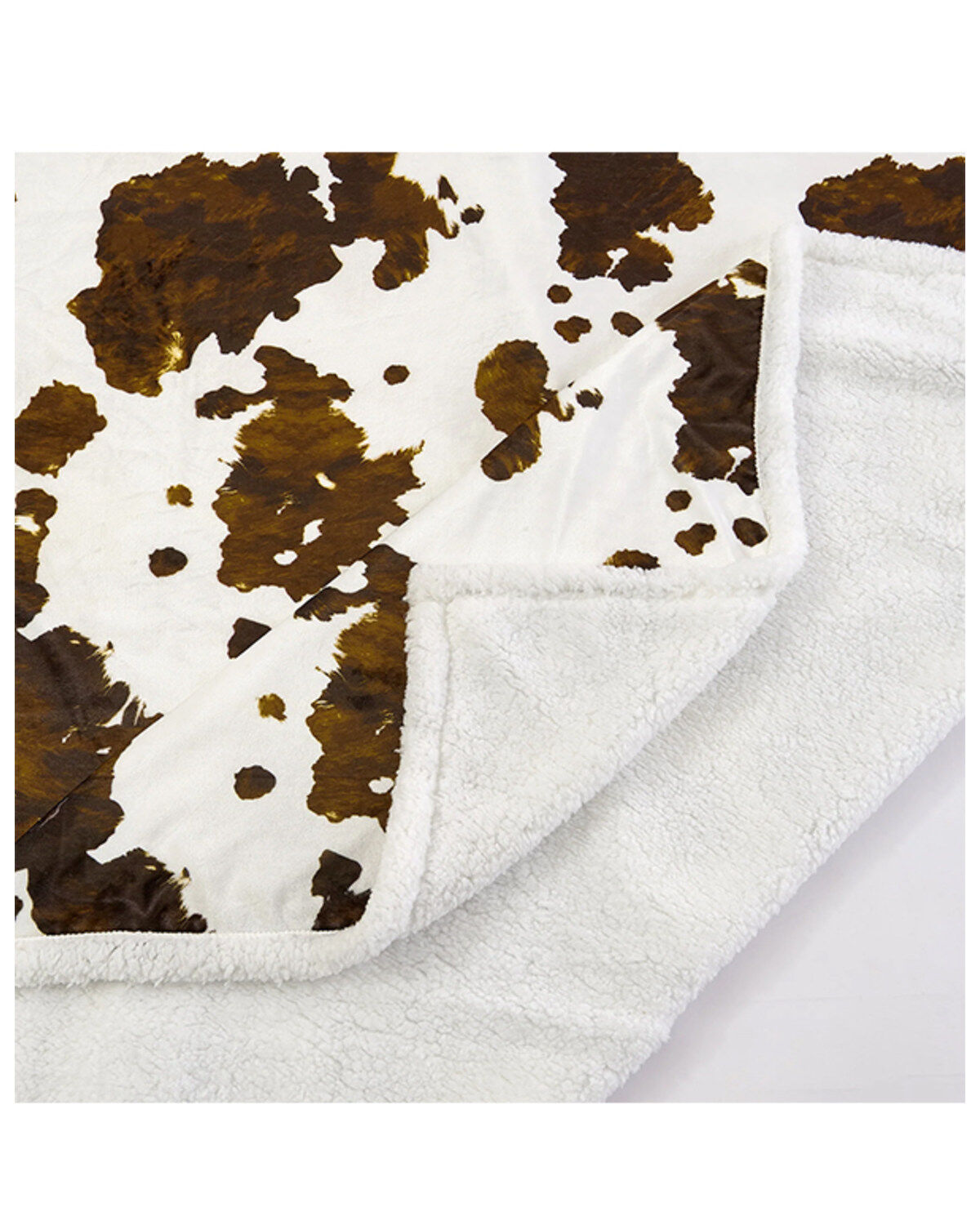 HiEnd Accents Elsa Cowhide Campfire Sherpa Throw