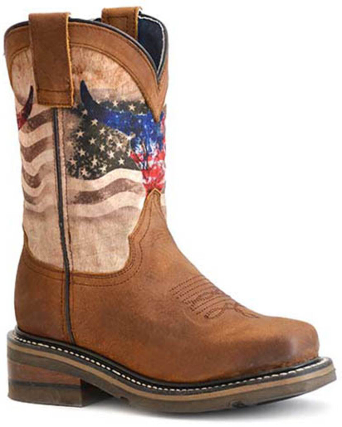 Roper Boys' American Bull Western Boots - Broad Square Toe