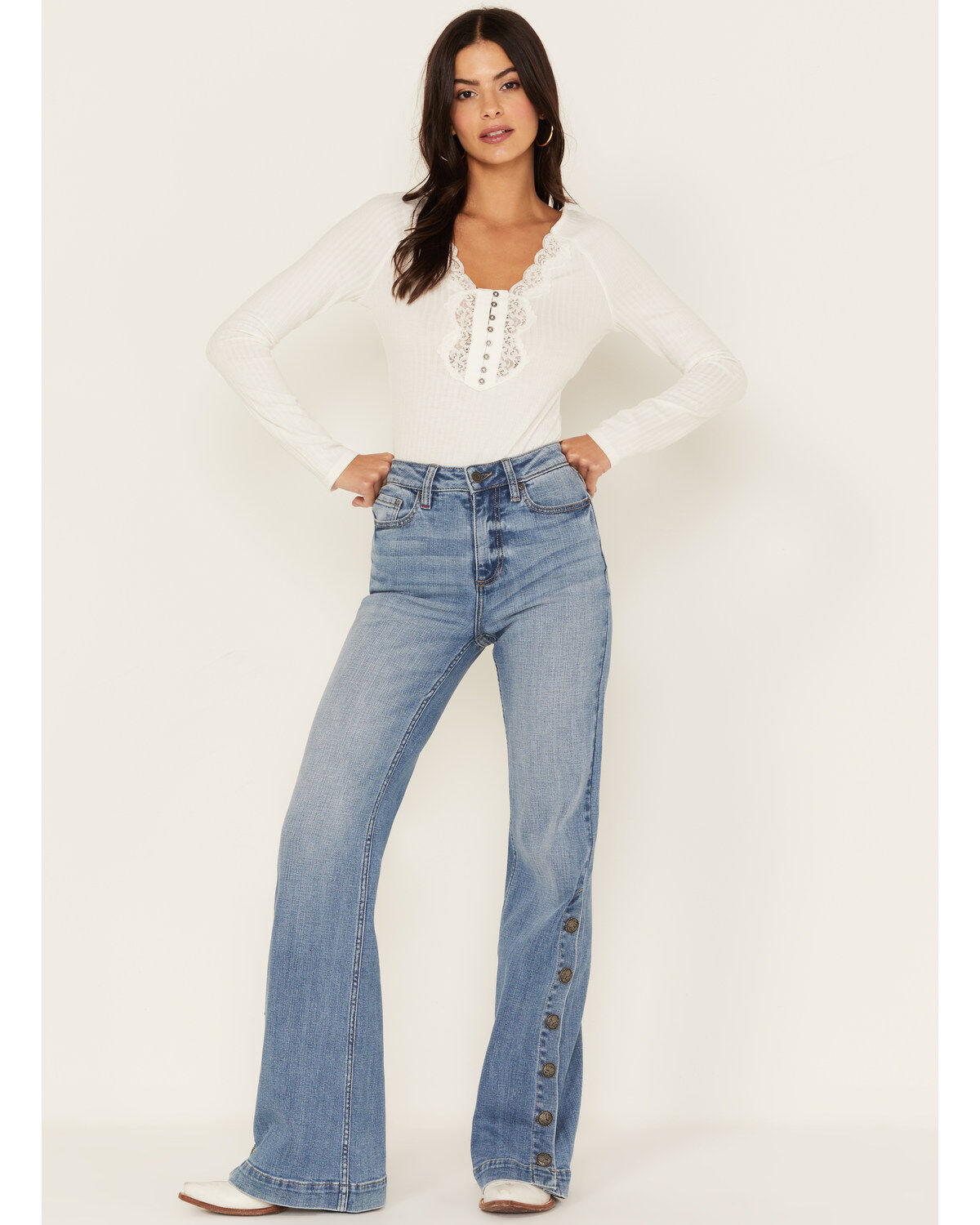 Idyllwind Women's Burch Light Wash High Risin Snap Trouser Jeans
