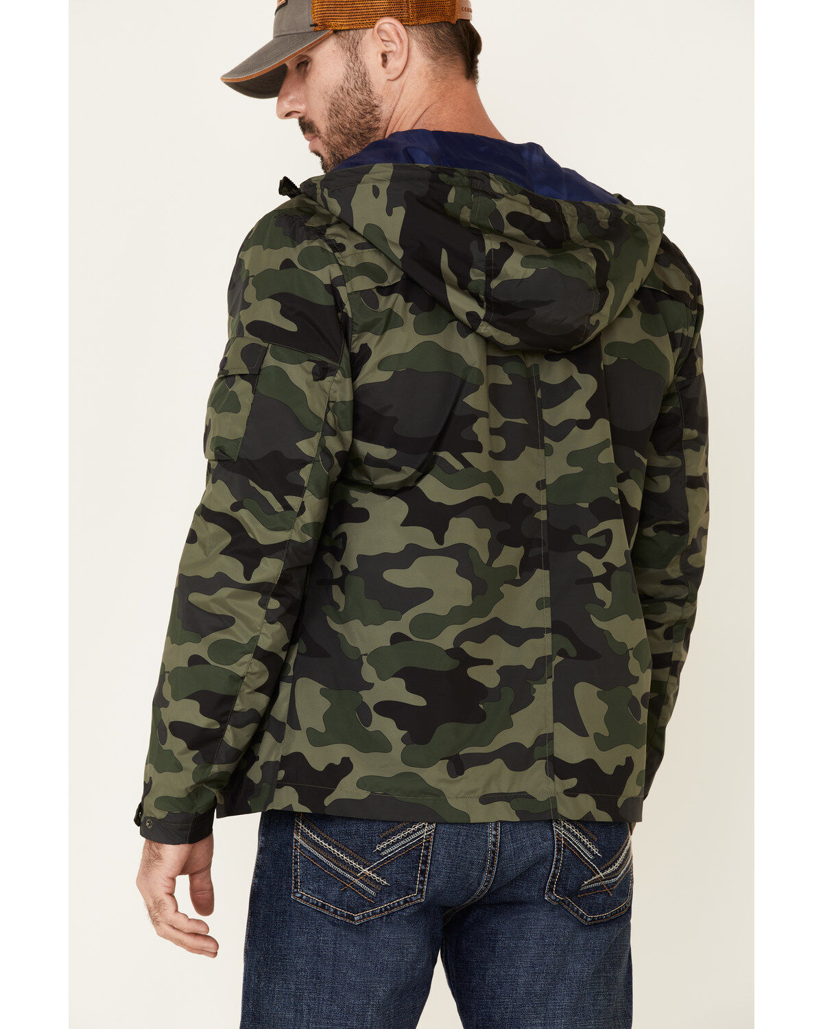 Flag & Anthem Men's Byron Camo Print Hooded Windbreaker Jacket