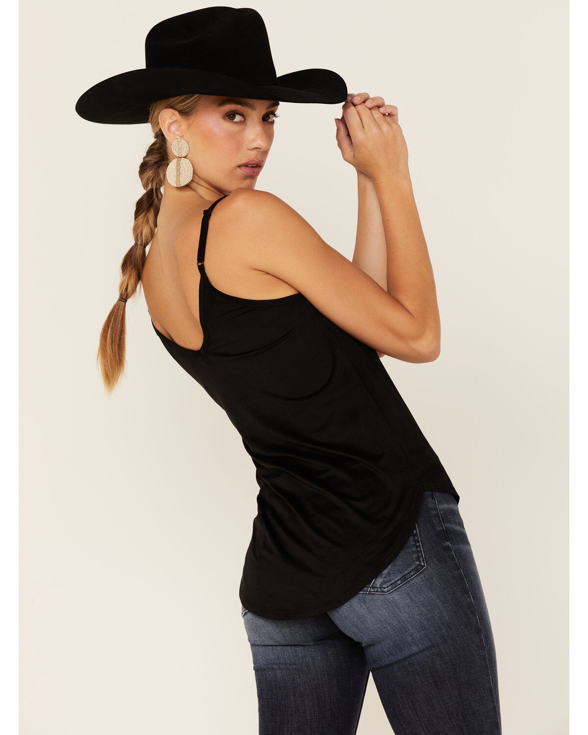 Shyanne Women's Faux Suede Latter Trim Cami