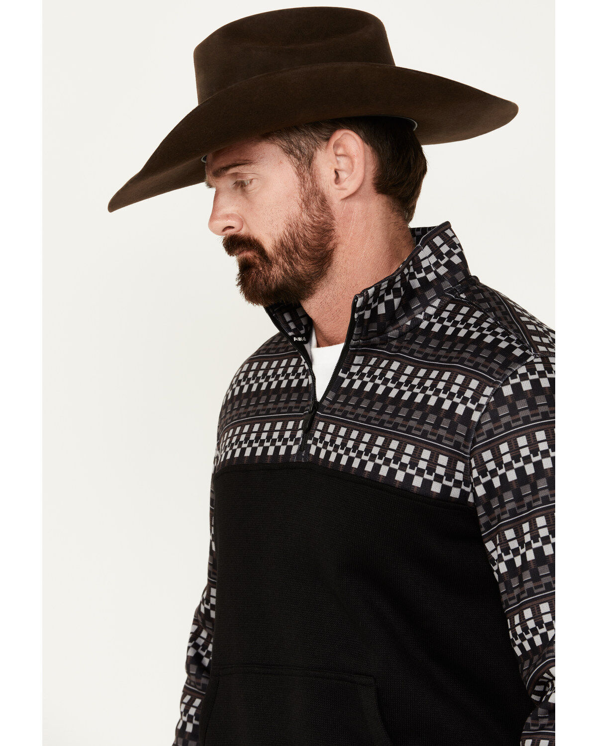 RANK 45® Men's Grove Striped Print 1/4 Zip Pullover