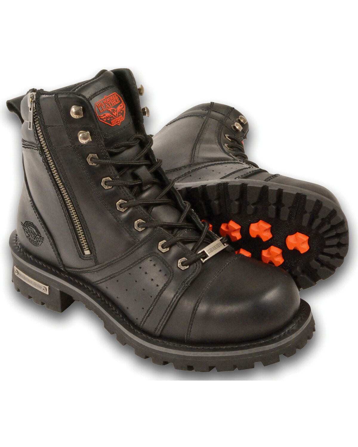 Milwaukee Leather Men's Lace To Toe Boots - Round Toe