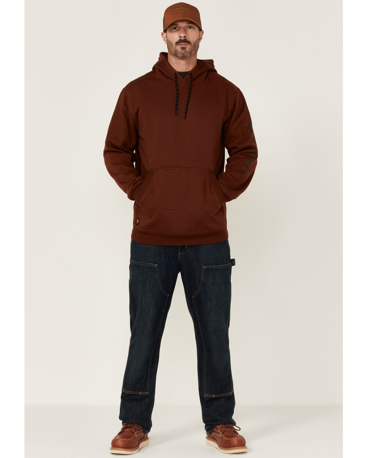 Hawx Men's Primo Logo Graphic Fleece Hooded Work Sweatshirt