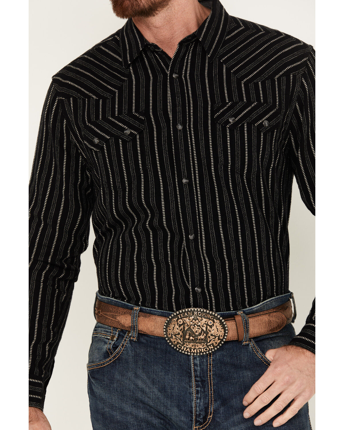 Moonshine Spirit Men's Tuner Striped Long Sleeve Snap Flannel Shirt