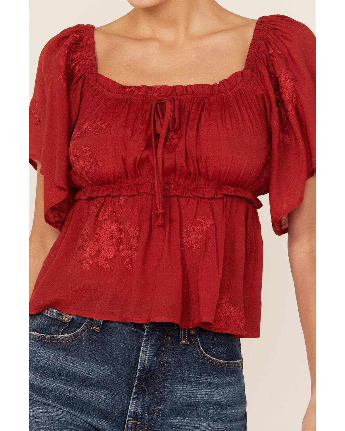 Wild Moss Women's Flutter Sleeve Top