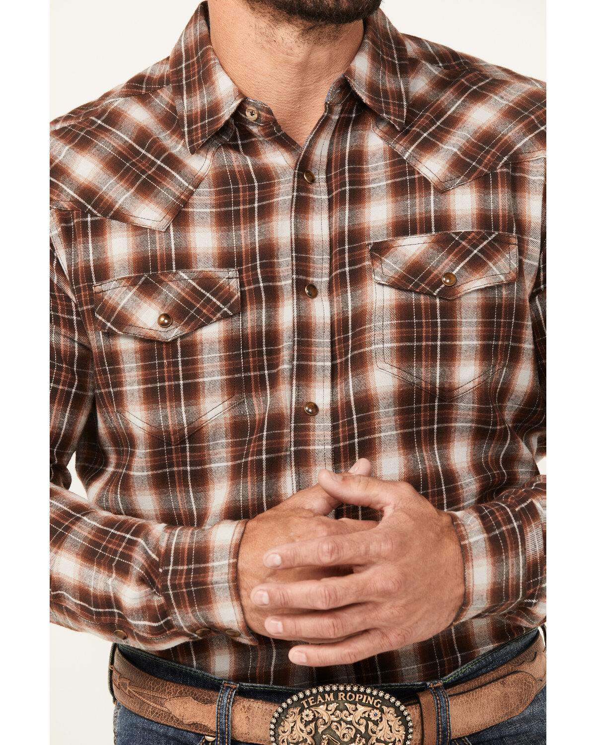 Cody James Men's Traverse Plaid Print Long Sleeve Snap Western Shirt - Big